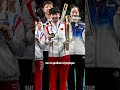 L'historique selfie des pongistes de la Corée du Nord et du Sud sur le podium des JO