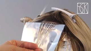 BLONDE HIGHLIGHTS waving half head - tutorial by SANJA KARASMAN