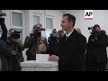 hdz party candidate dragan primorac casts vote in croatia s presidential runoff