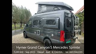 Hymer Grand Canyon S Mercedes Sprinter 190-PK Automaat RWD  Buscamper met vast \u0026 Hefbed Zeldzaam moo