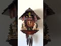 Musical chalet German cuckoo clock. Ducks, geese & goats. Plays edelweiss & Der Froliche Wanderer.