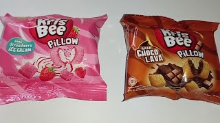 Opening Snack KrisBee PiLLoW - Choco Lava vs Strawberry Ice Cream | ASMR