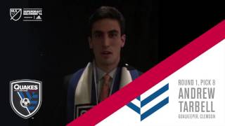 2016 MLS SuperDraft Pick Andrew Tarbell's message to Quakes fans