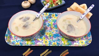 تەنھا بە ١٥خولەک خۆشترین #شۆربای_قارچک دروست بکە🍲شوربة الفطر في ١٥دقيقة