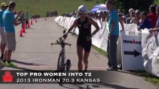 Top 3 Pro Women into T2, 2013 IRONMAN 70.3 Kansas