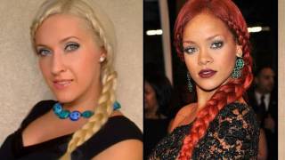 Rihanna hair tutorial: braided hairstyle for long hair Coiffure cheveux longs natte tresse  soi meme