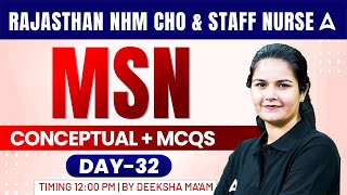 Rajasthan NHM CHO \u0026 Staff Nurse | MSN (Medical-Surgical Nursing) Concept \u0026 MCQs #32 | By Deeksha Mam