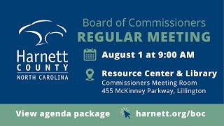 Harnett County Regular Meeting 08/01/22