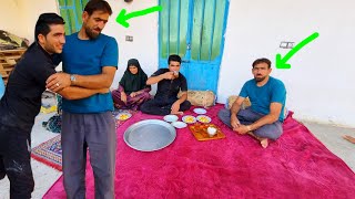 Arslan at Amir's house: helping Amir's family to fix the yard