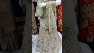 bridal |stylish | lahenga | net | mirror work | diamond stone |Resham zari | Aarzo designer |