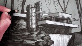 How to Draw a House: Draw Fallingwater