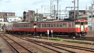 JRキハ40系気動車 旧ローカル色車3連 入換解結 (2015.7.13)