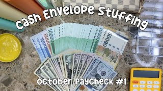 Cash Stuffing | $1,659 | October Paycheck #1 | Zero-Based Budgeting