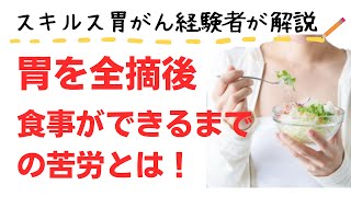 【胃を全摘】普通の食事ができるまでの苦労・どれくらいの期間がかかるのか。お腹は減らないのかなどの疑問を解説。スキルス胃がん・胃がんで胃を全摘されたかなどの参考に