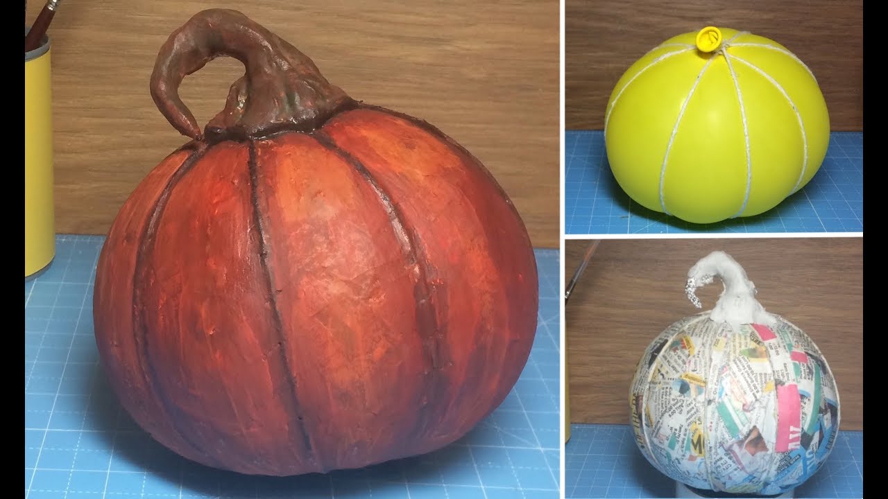 Paper Mache Pumpkin Craft Decoupage Design Ideas