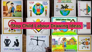 Stop Child Labour Poster Drawing Ideas For Beginners / World Day Against Child Labour Drawing Ideas