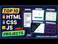 Top 10 Frontend Html Css Js Projects You Must Try in 2026 (With Code & Output)