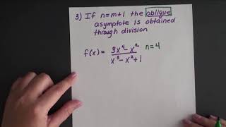 MATH1533 Section 4.2 Video 3-  Horizontal or Oblique Asymptotes of Rational Functions