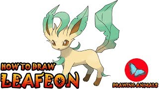 How To Draw Leafeon Pokemon | Drawing Animals