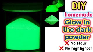 How to make neon powder at home/diy homemade glow in the dark powder/how to make glowing powder #art