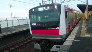 E233系5000番台千ケヨ552編成+F52編成 JR京葉線各駅停車東京行き 市川塩浜駅発車