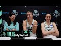 Sandy Brondello, Sabrina Ionescu, and Breanna Stewart Press Conference | Liberty vs. Storm