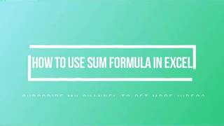 how to use sum formula in excel របៀបប្រើរូបមន្ត sum នៅក្នុង excel