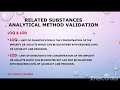 related substances analytical method validation