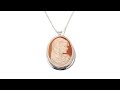 AMEDEO Mother   Child 33mm Cameo Pendant w/ Chain