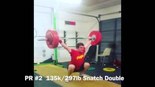 Nathan Damron Goes Off!  5 PRs \u0026 a 190k/418lb Clean @ 19-years-old!