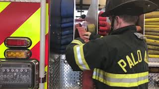 Stacking up shouldering hose