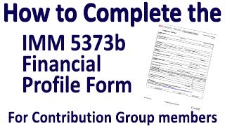 How to Complete the IMM 5373b Financial Profile Form