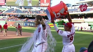 PHI@WSH: Werth gets drenched following walk-off hit