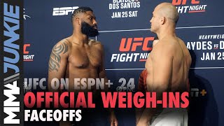UFC on ESPN+ 24 weigh-in faceoffs