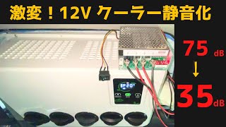 Sleep comfortably and quietly!75→35dB. Succeeded in making the 12V cooler quiet and energy efficient