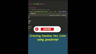 Random hex color using #javascript #javascriptengineer #shortvideo #shorts #short #shortfeed #shots
