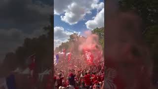 “ONE KISS IS ALL IT TAKES” Liverpool FC FAN ZONE in Paris 🎶🔴
