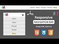 Responsive Navigation Bar  using HTML CSS & JavaScript  || Navbar using css #navbar