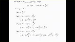13 - Explicit Euler Method: Error Analysis
