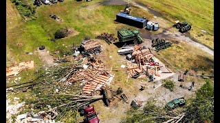 An aerial look: SC tornado destroys homes, uproots trees and takes lives