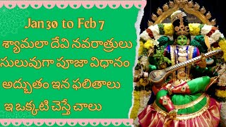 🪔సులువుగా శ్యామలా దేవి నవరాత్రులు  పూజా విధానం🪔| Magha gupta navaratrulu🙏