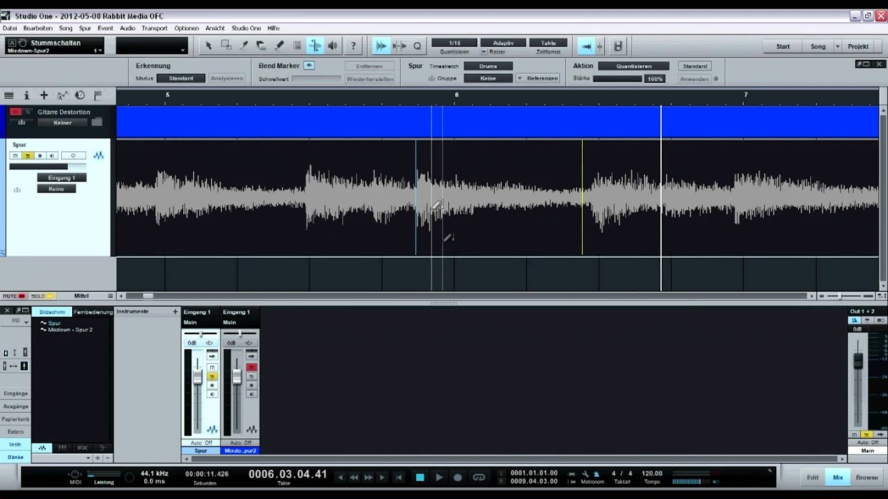 Audio Bend / Gitarre Quantisieren In Studio One V2 - RabbitMediaOFC ...