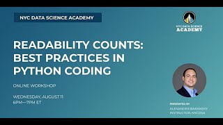 NYCDSA Webinar | Readability Counts: Best Practices in Python Coding