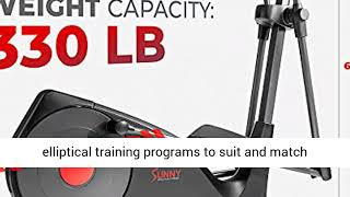 Sunny Health & Fitness Pre-Programmed Elliptical Trainer - SF-E320001, black