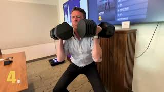 Shawn Carolan Squats 60lbs with Kabata AI Dumbbells