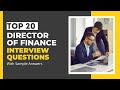 Director of Finance Interview Questions and Answers for 2024