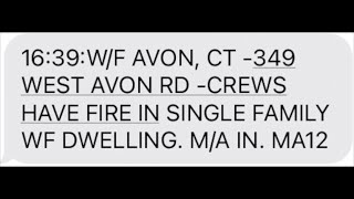 *MEGA RARE* Working House Fire With Explosion Response In Avon, CT With Canton \u0026 Simsbury Mutual Aid