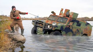 Found a Military Vehicle Underwater While Magnet Fishing!