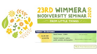 23rd Wimmera Biodiversity Seminar 2 (11.00am, 10th Sept)