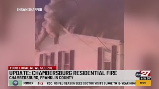 Update: Crews battle residential fire in Chambersburg